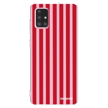 Picasee διαφανής θήκη σιλικόνης Samsung Galaxy A71 A715F - Lines red