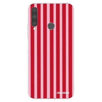 Picasee διαφανής θήκη σιλικόνης Huawei P40 Lite E - Lines red