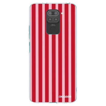 Picasee Μαύρη θήκη σιλικόνης για Xiaomi Redmi Note 9 - Lines red