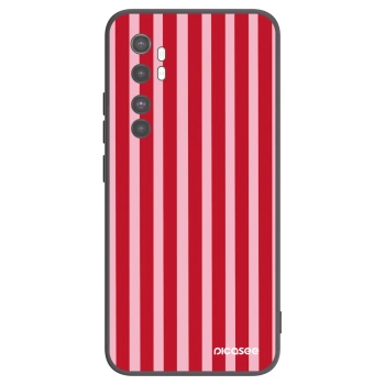 Picasee Μαύρη θήκη σιλικόνης για Xiaomi Mi Note 10 Lite - Lines red