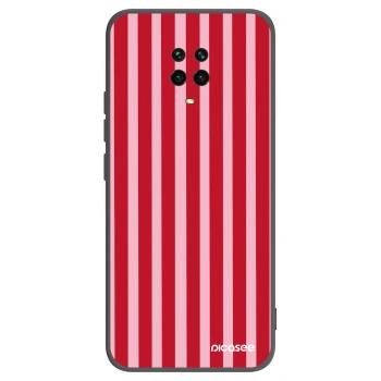 Picasee Μαύρη θήκη σιλικόνης για Xiaomi Redmi Note 9S - Lines red