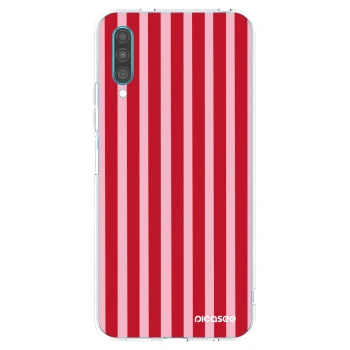 Picasee διαφανής θήκη σιλικόνης Samsung Galaxy A30s A307F - Lines red