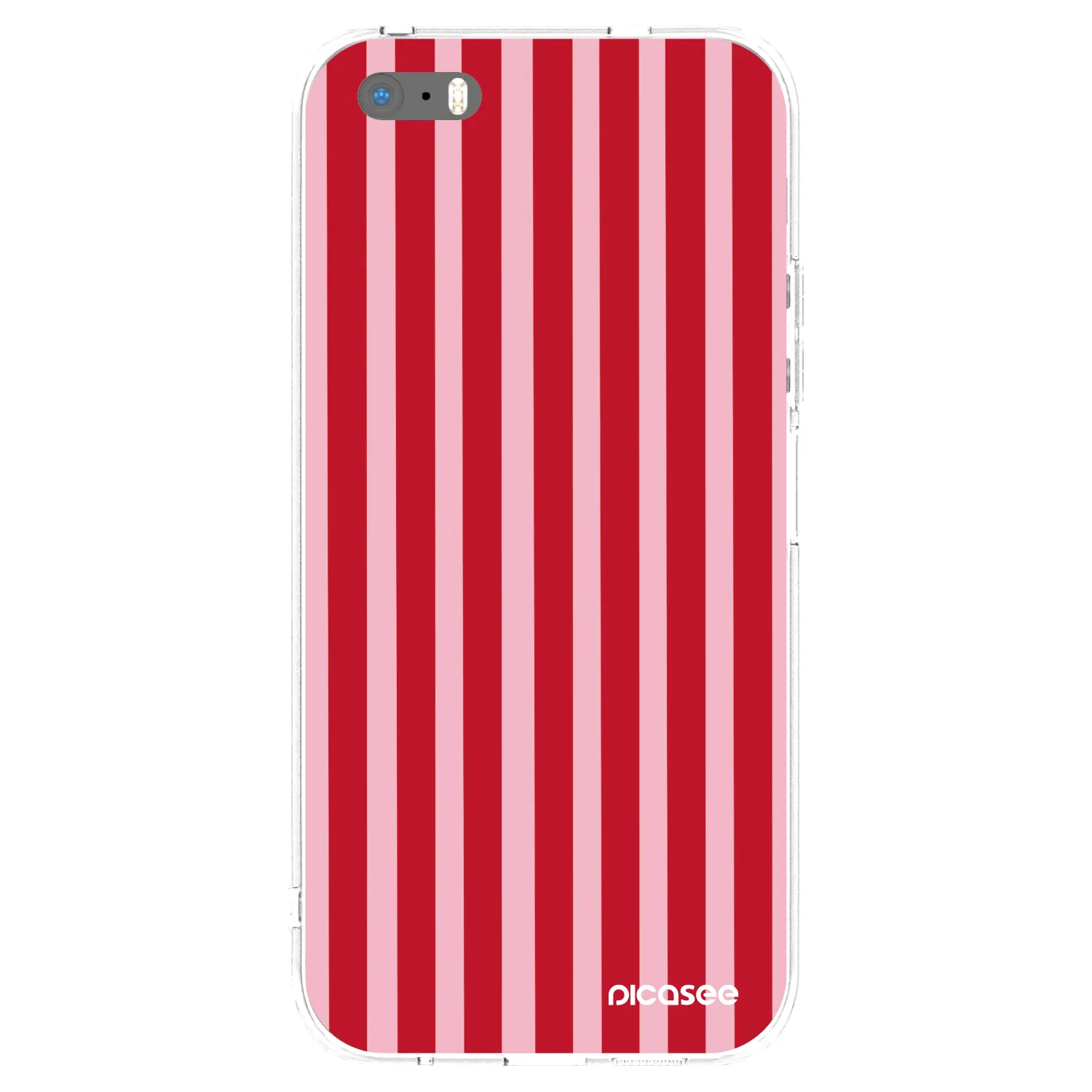 Picasee διαφανής θήκη σιλικόνης Apple iPhone 5/5S/SE - Lines red