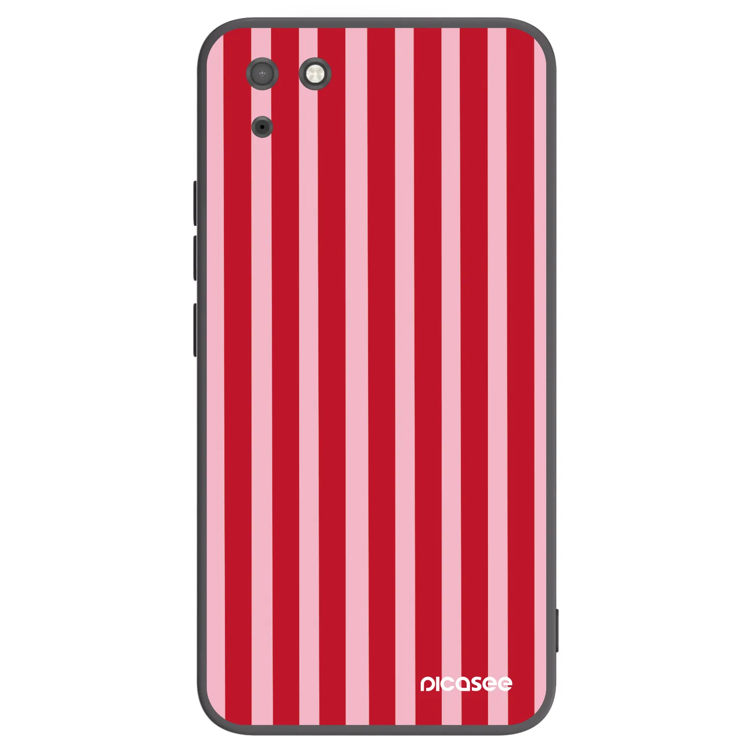 Picasee Μαύρη θήκη σιλικόνης για Huawei Y5P - Lines red
