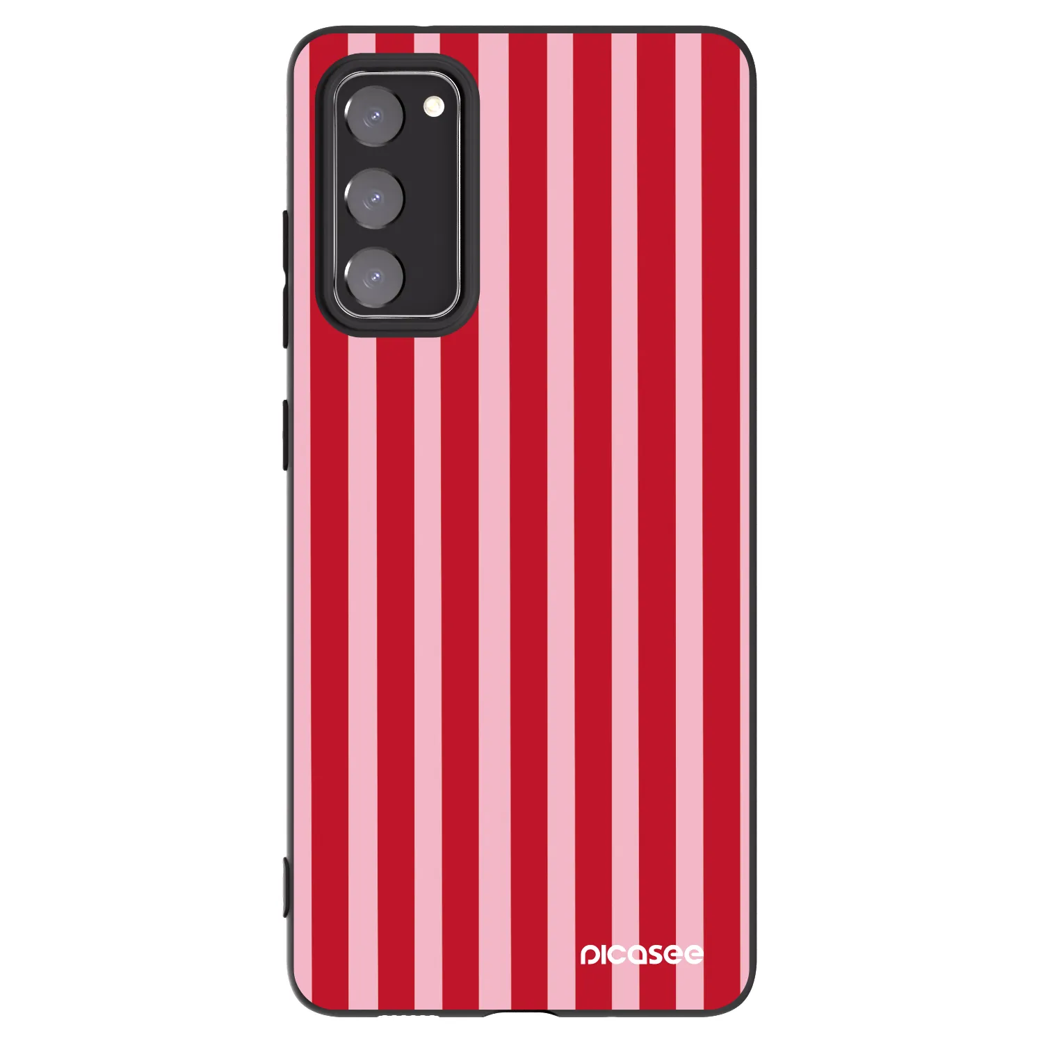 Picasee Μαύρη θήκη σιλικόνης για Samsung Galaxy S20 FE - Lines red