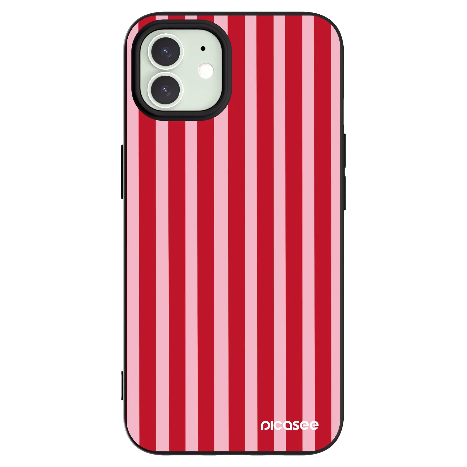 Picasee Μαύρη θήκη σιλικόνης για Apple iPhone 12 Pro - Lines red