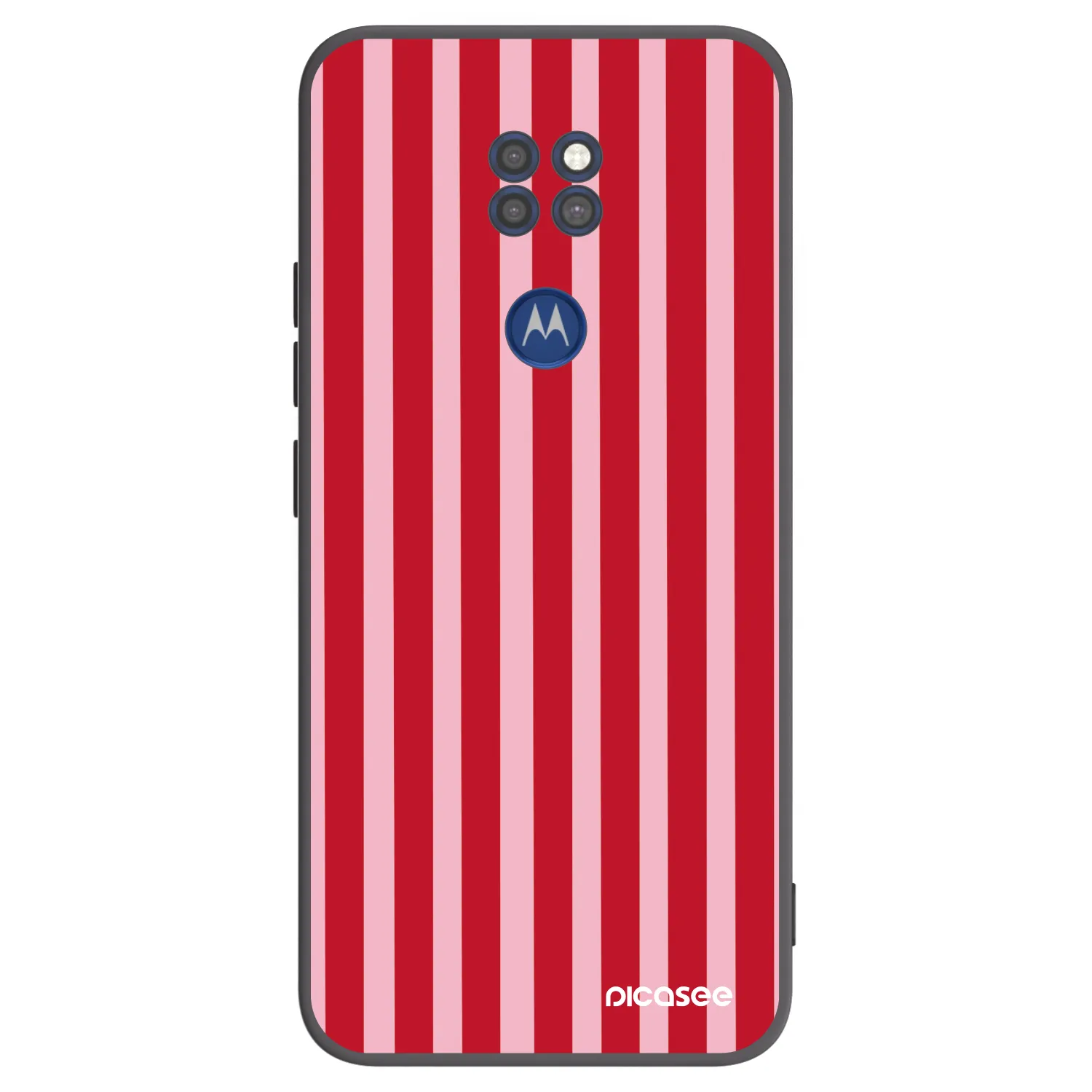 Picasee Μαύρη θήκη σιλικόνης για Motorola Moto G9 Play - Lines red