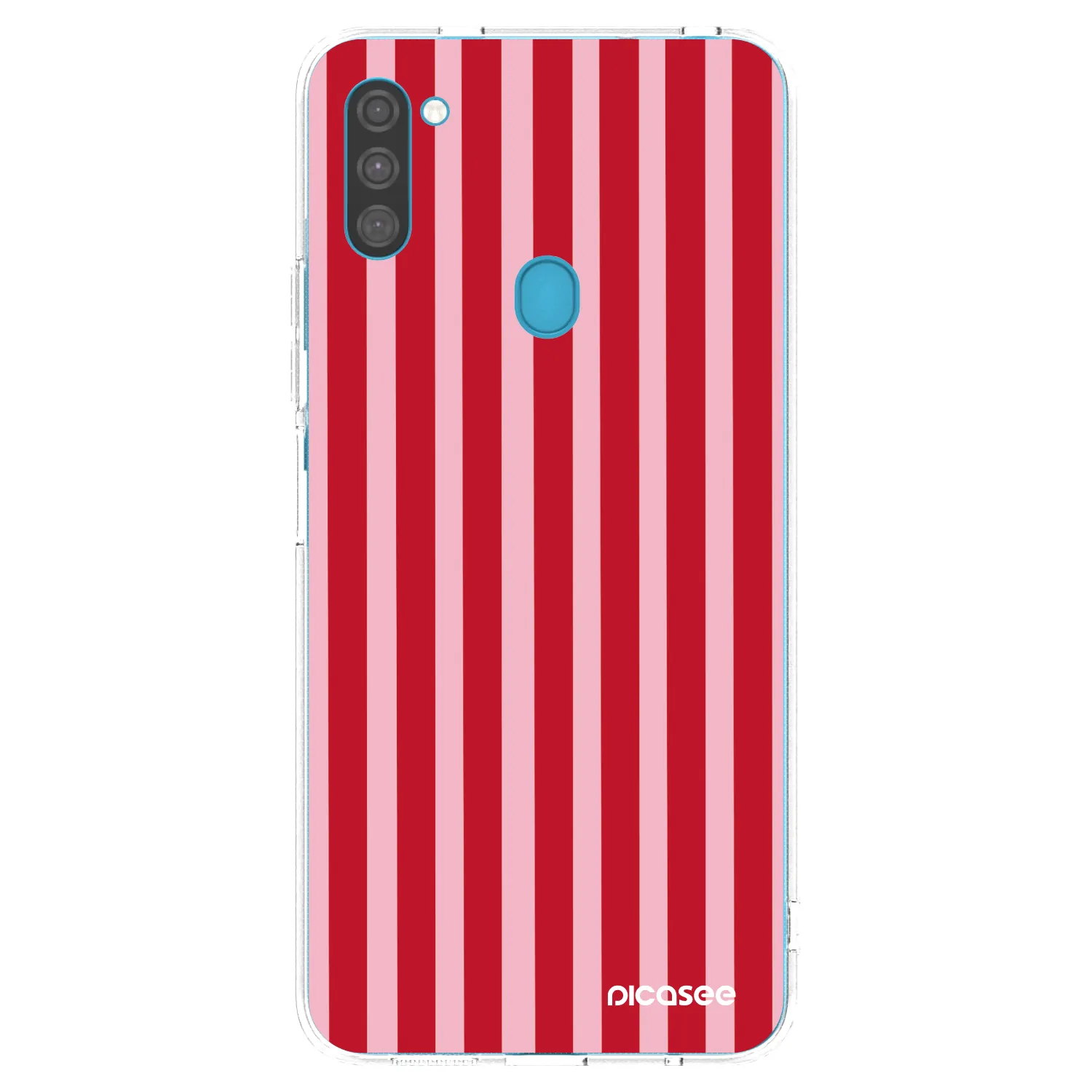 Picasee διαφανής θήκη σιλικόνης Samsung Galaxy M11 - Lines red