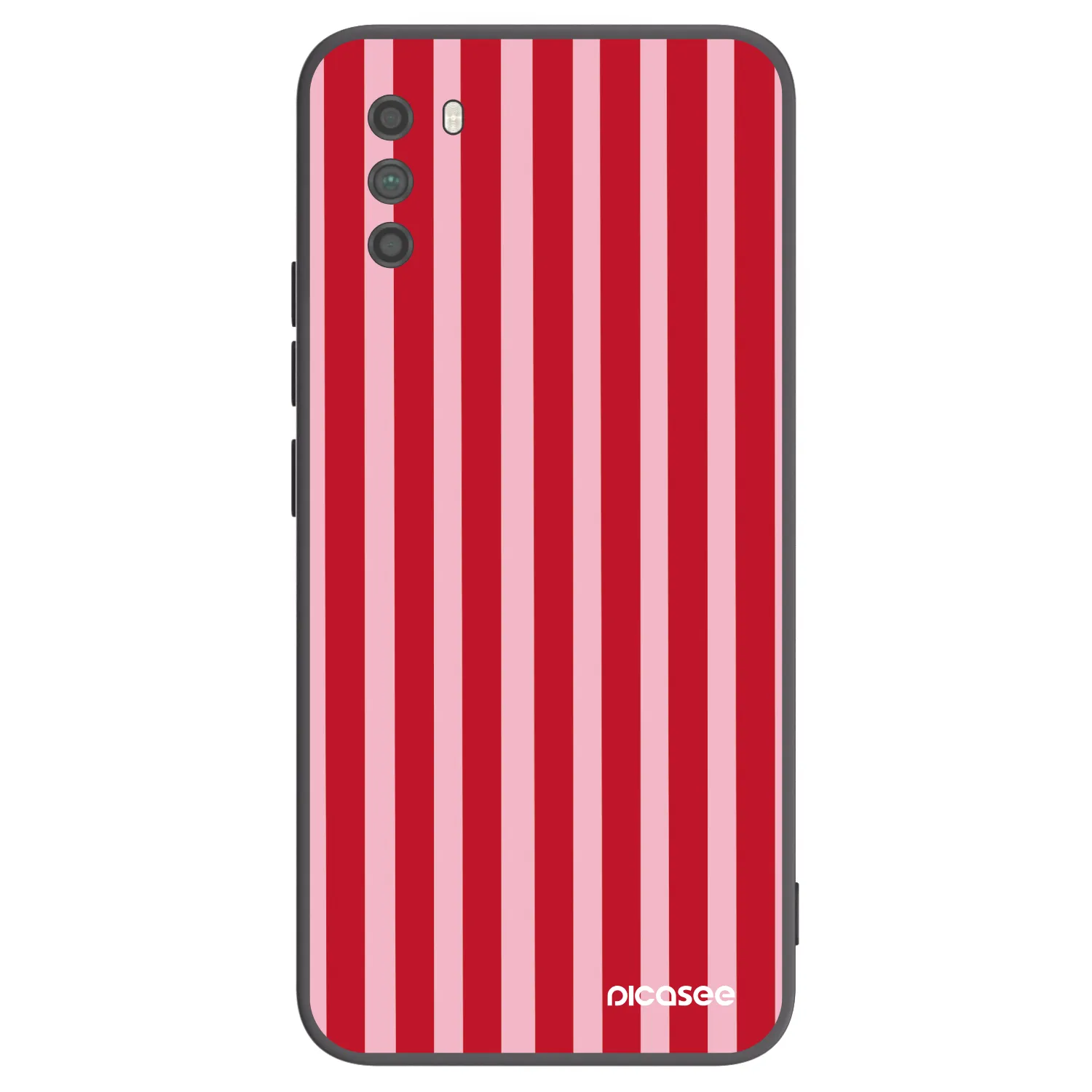 Picasee Μαύρη θήκη σιλικόνης για Xiaomi Poco M3 - Lines red