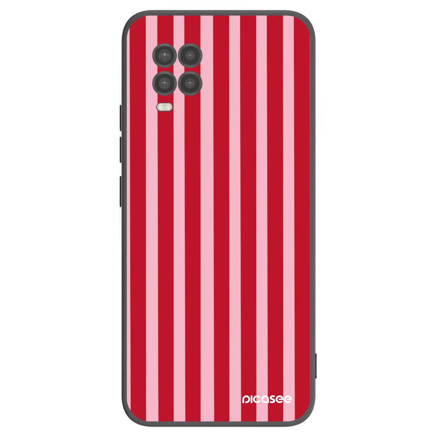Picasee Μαύρη θήκη σιλικόνης για Xiaomi Mi 10 Lite - Lines red