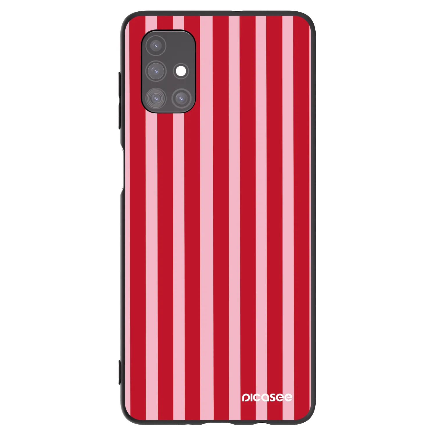 Picasee Μαύρη θήκη σιλικόνης για Samsung Galaxy M51 M515F - Lines red
