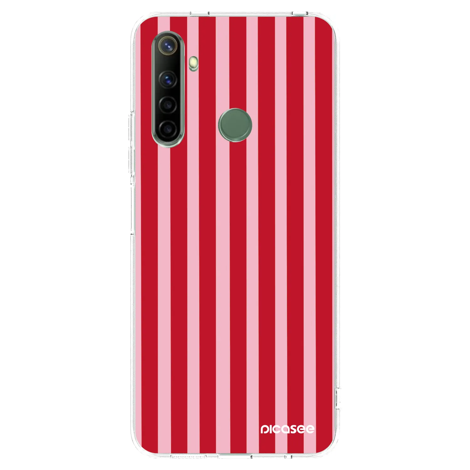 Picasee διαφανής θήκη σιλικόνης Realme 6i - Lines red