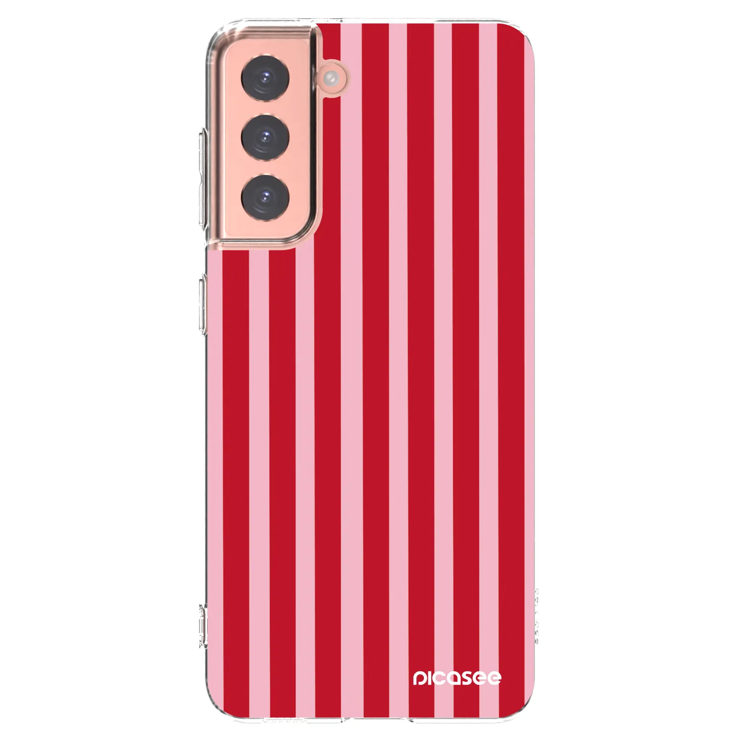 Picasee διαφανής θήκη σιλικόνης Samsung Galaxy S21 5G G991B - Lines red