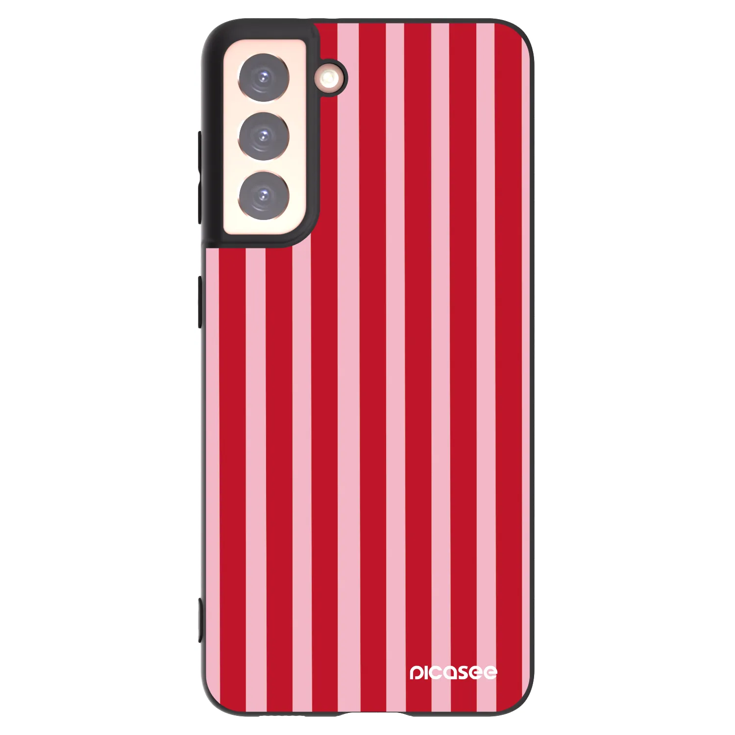 Picasee Μαύρη θήκη σιλικόνης για Samsung Galaxy S21 5G G991B - Lines red