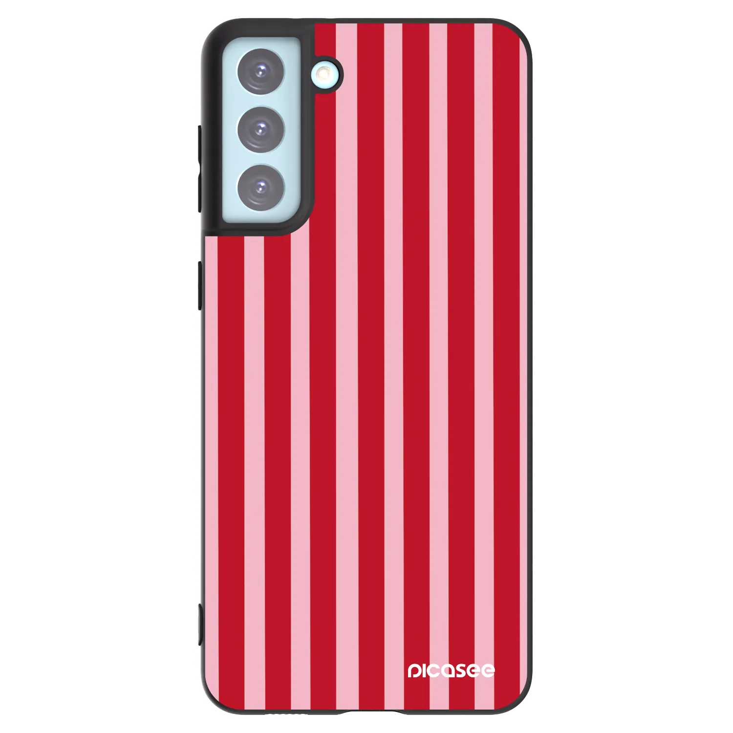 Picasee Μαύρη θήκη σιλικόνης για Samsung Galaxy S21+ 5G G996F - Lines red