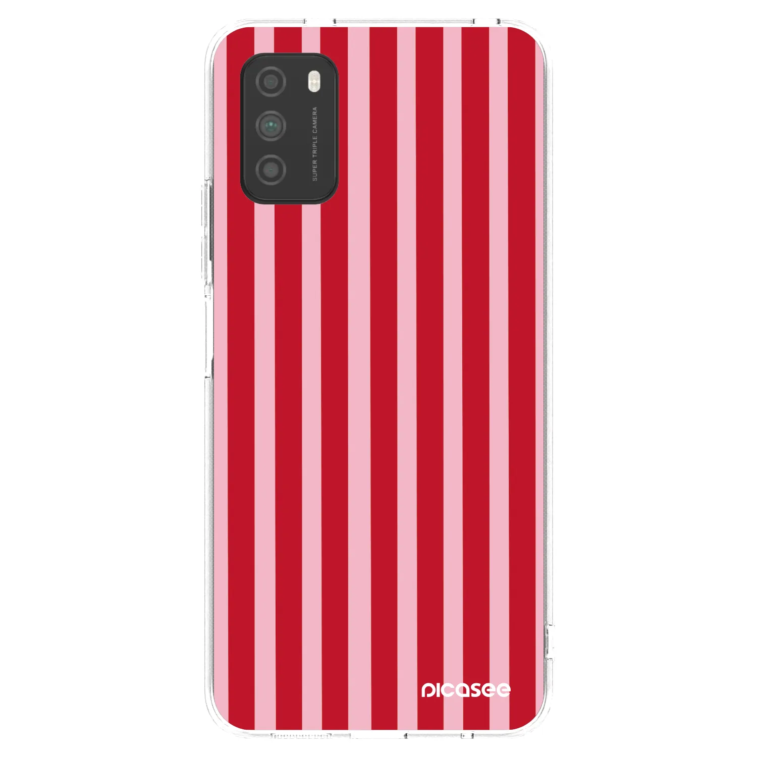 Picasee διαφανής θήκη σιλικόνης Xiaomi Poco M3 - Lines red