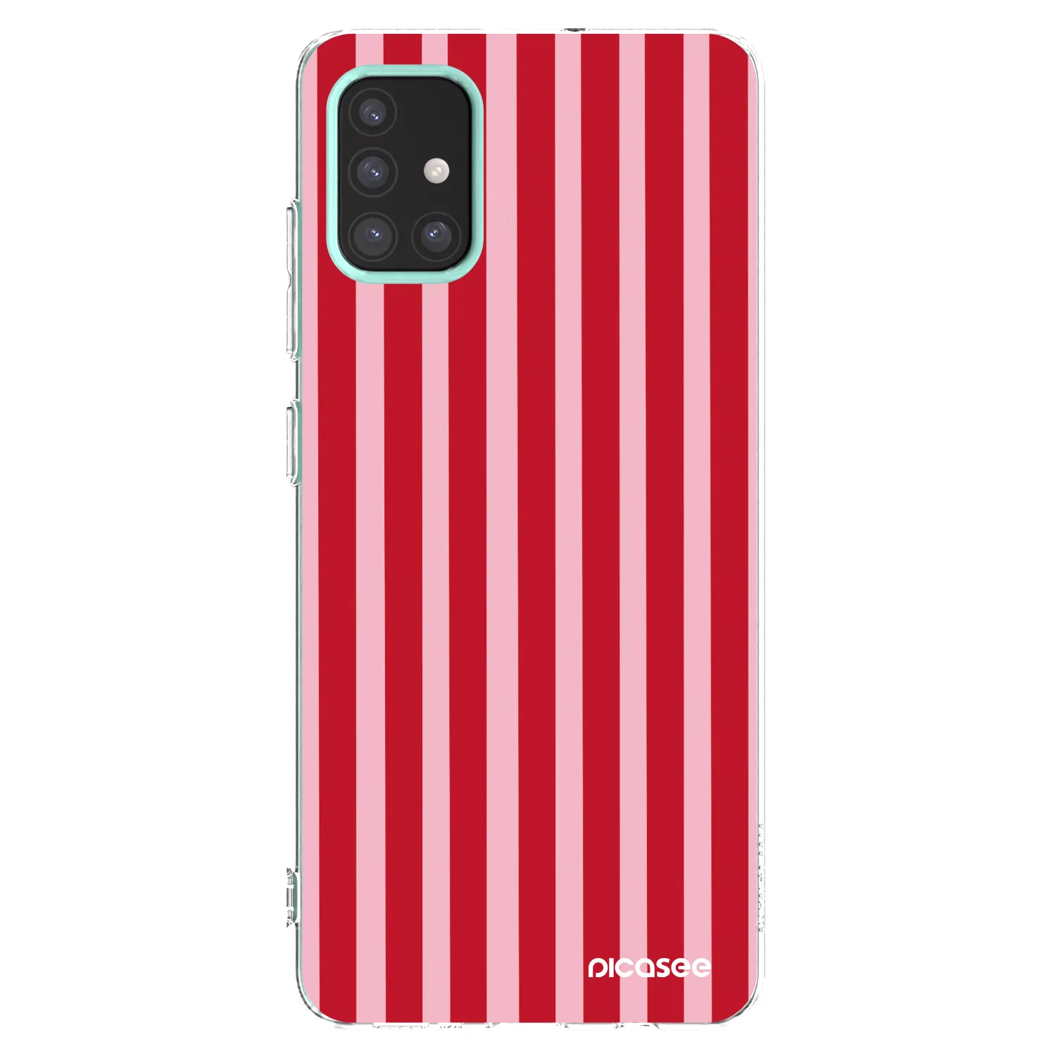 Picasee διαφανής θήκη σιλικόνης Samsung Galaxy M31s - Lines red