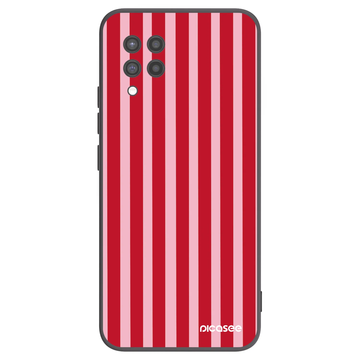 Picasee Μαύρη θήκη σιλικόνης για Samsung Galaxy A42 A426B - Lines red