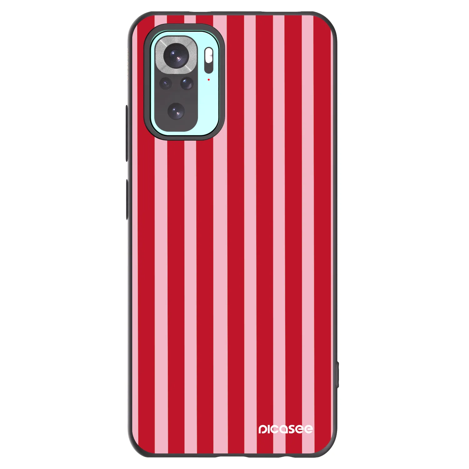 Picasee Μαύρη θήκη σιλικόνης για Xiaomi Redmi Note 10 Pro - Lines red