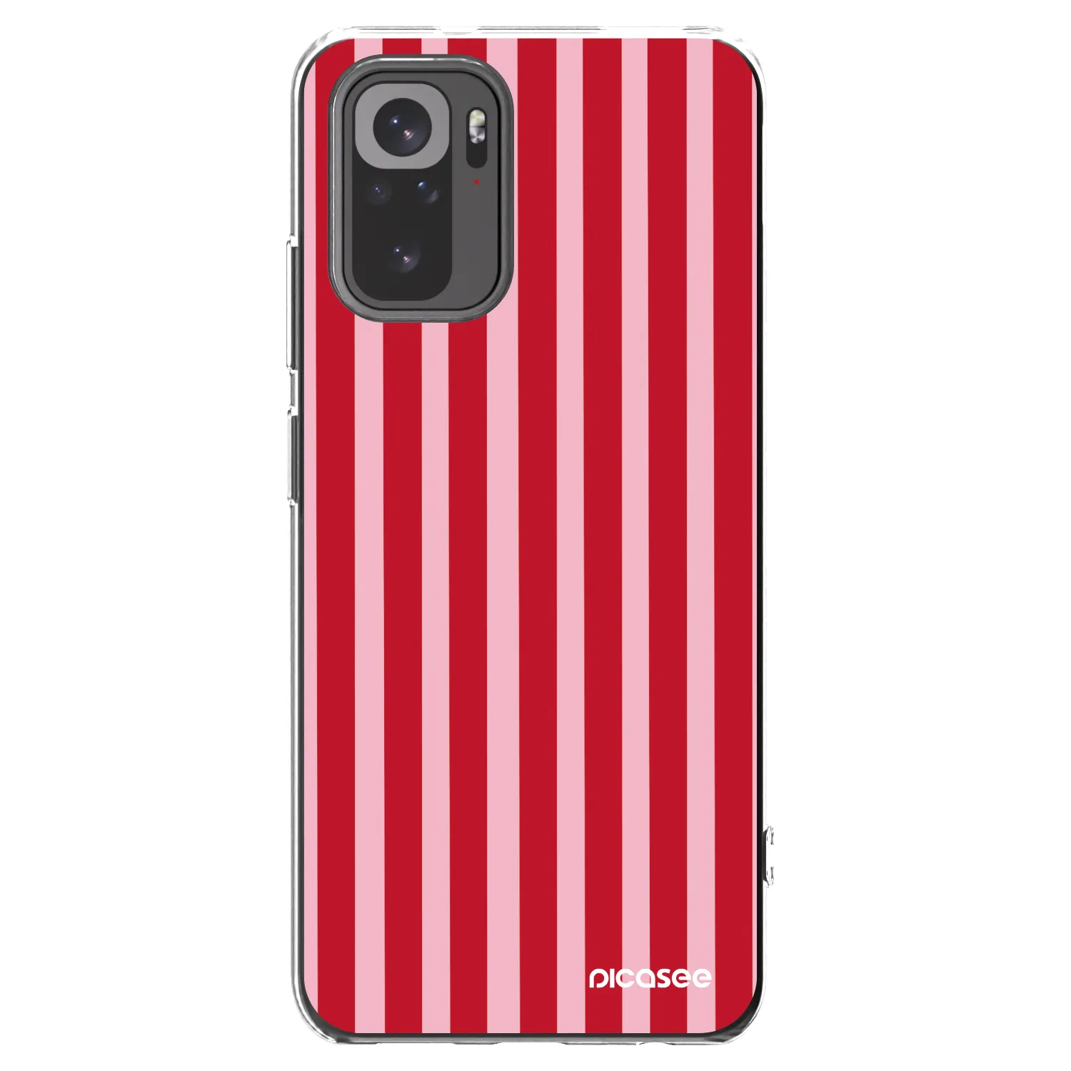 Picasee διαφανής θήκη σιλικόνης Xiaomi Redmi Note 10S - Lines red