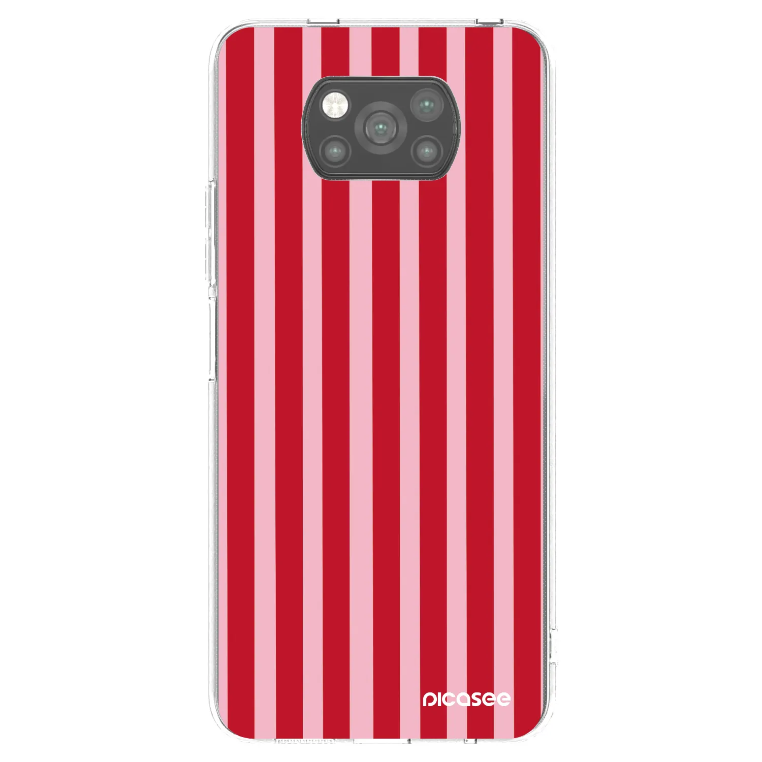 Picasee Μαύρη θήκη σιλικόνης για Xiaomi Poco X3 Pro - Lines red