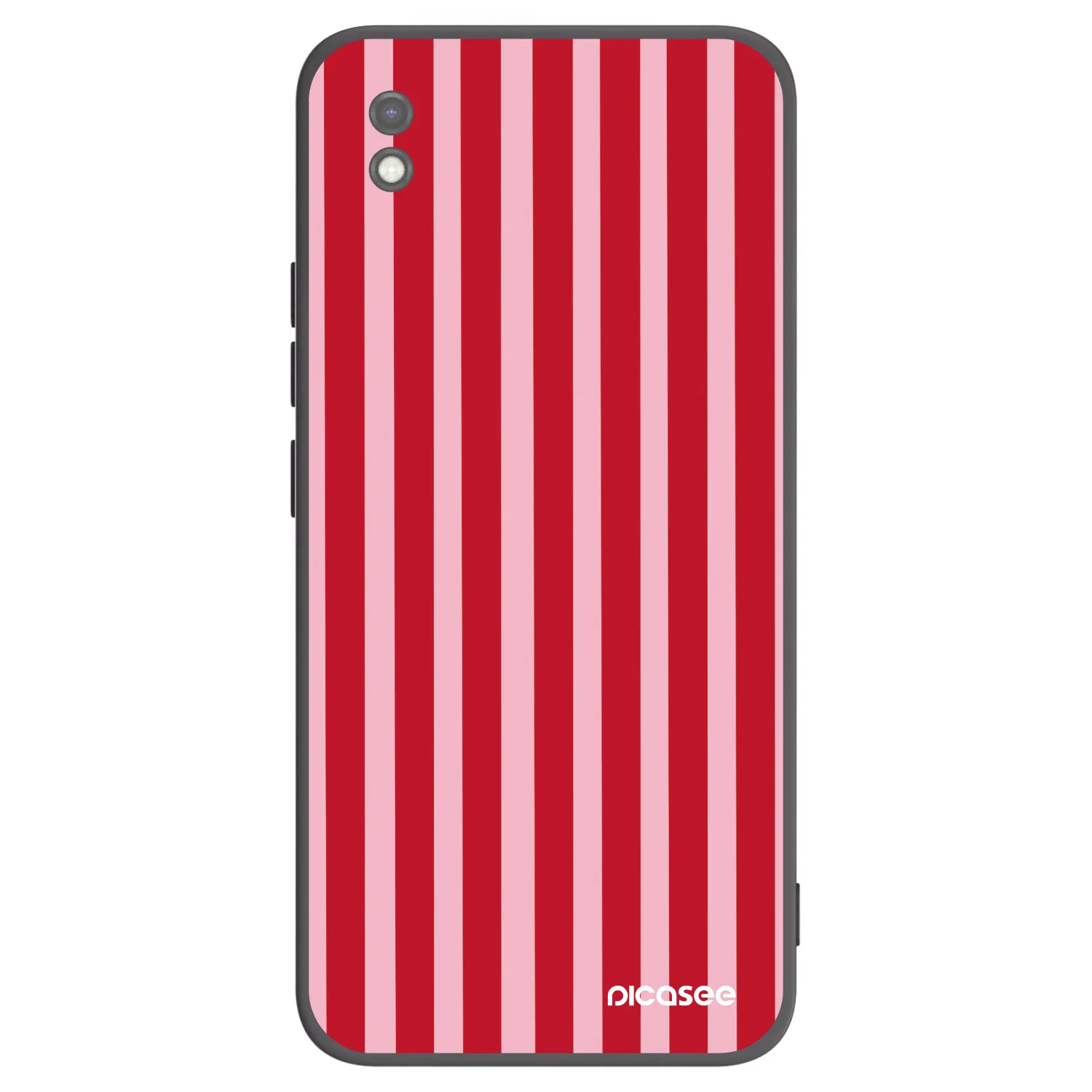 Picasee Μαύρη θήκη σιλικόνης για Xiaomi Redmi 9AT - Lines red