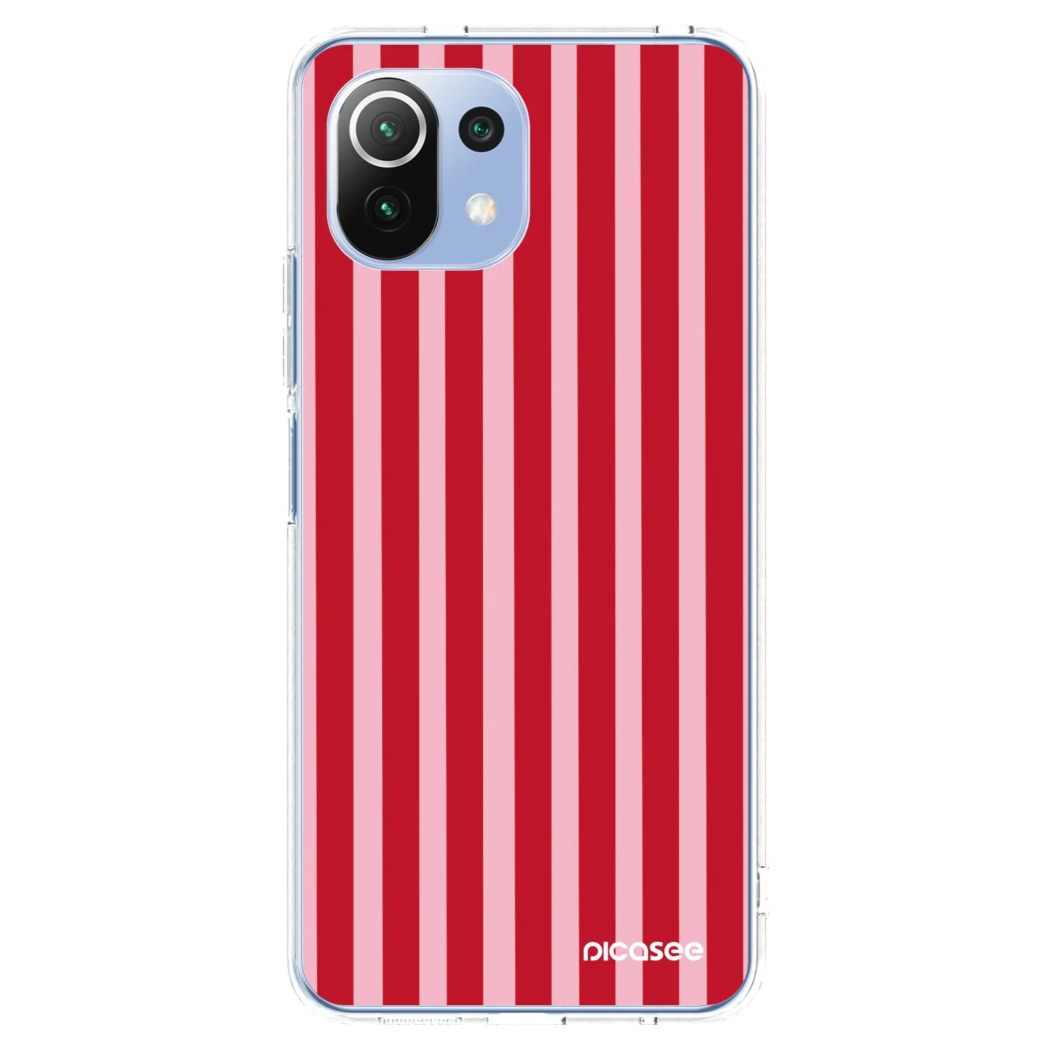 Picasee διαφανής θήκη σιλικόνης Xiaomi Mi 11 Lite - Lines red