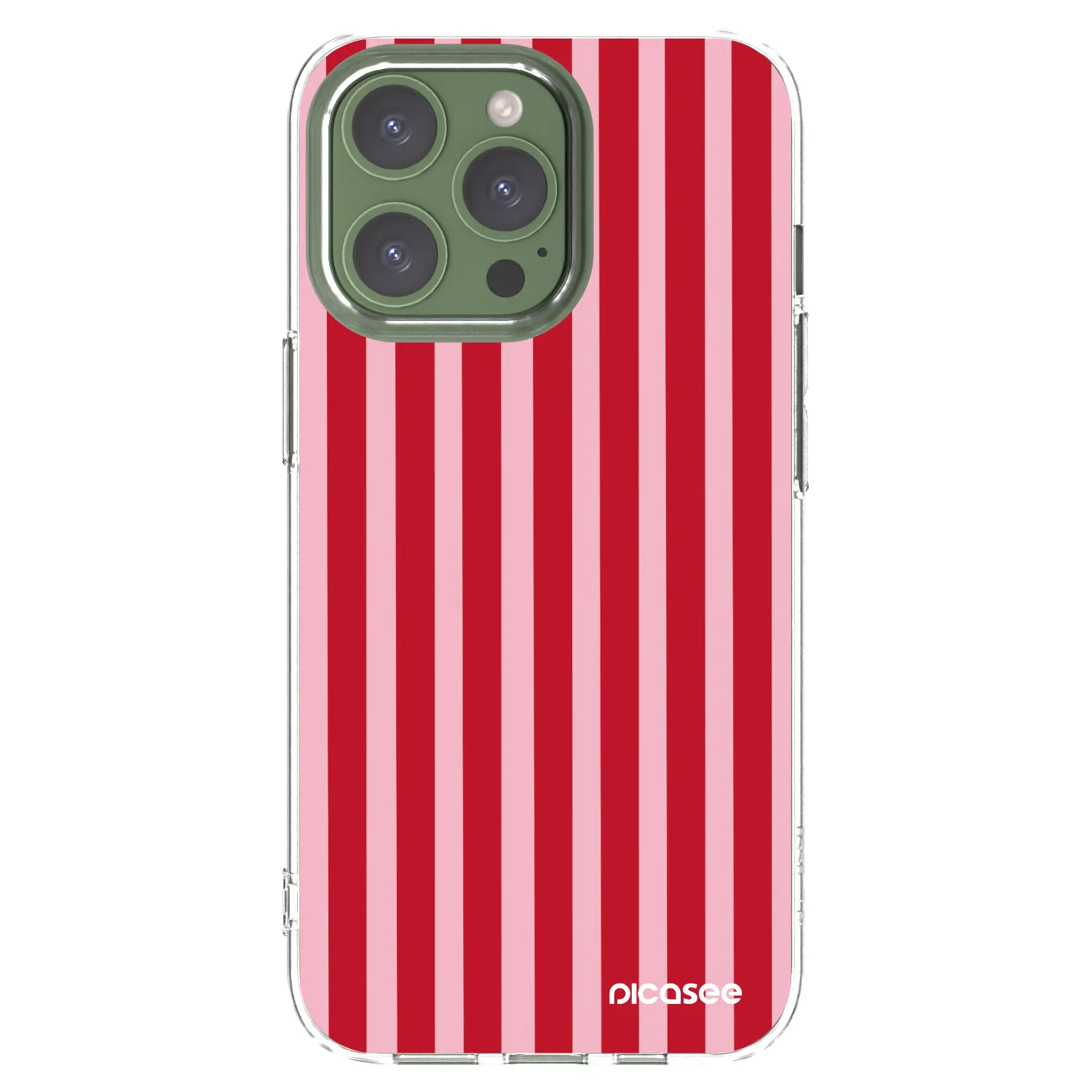 Picasee διαφανής θήκη σιλικόνης Apple iPhone 13 Pro - Lines red