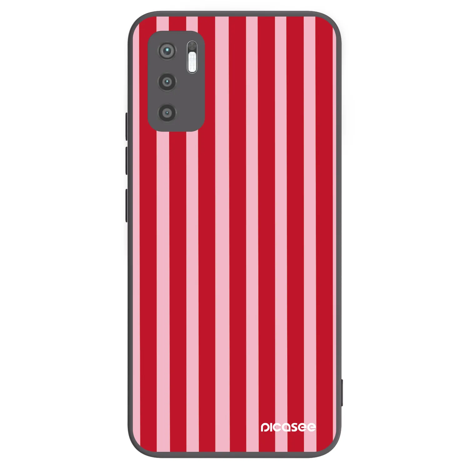 Picasee Μαύρη θήκη σιλικόνης για Xiaomi Redmi Note 10 5G - Lines red