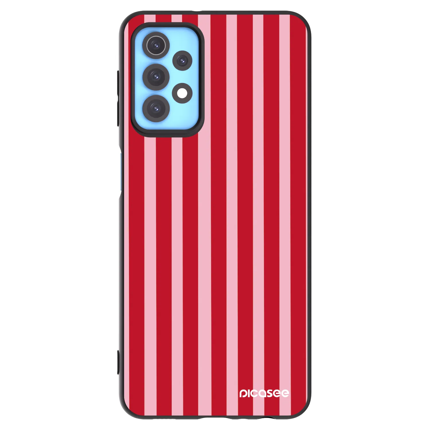 Picasee Μαύρη θήκη σιλικόνης για Samsung Galaxy A32 4G SM-A325F - Lines red