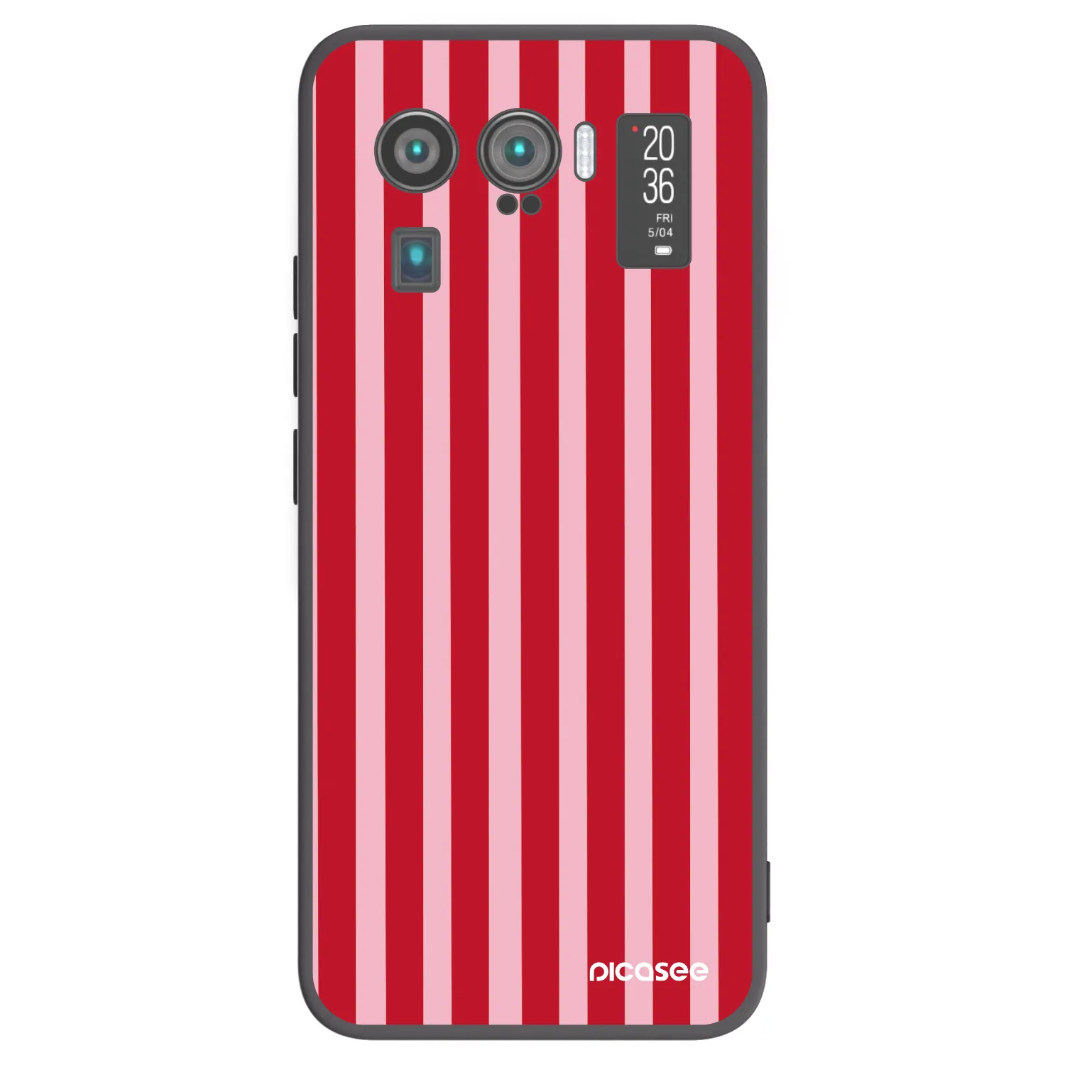 Picasee Μαύρη θήκη σιλικόνης για Xiaomi Mi 11 Ultra - Lines red