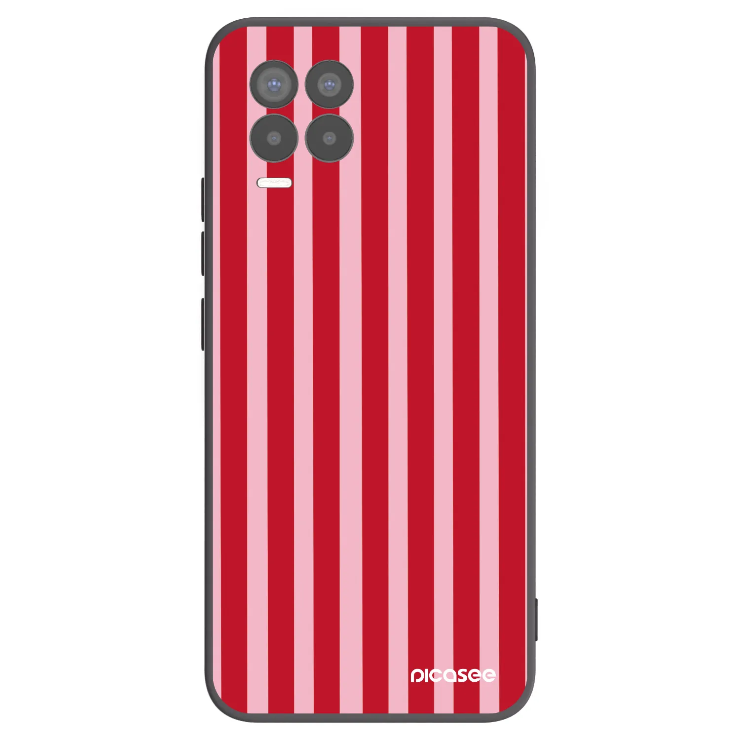 Picasee Μαύρη θήκη σιλικόνης για Realme 8 4G - Lines red