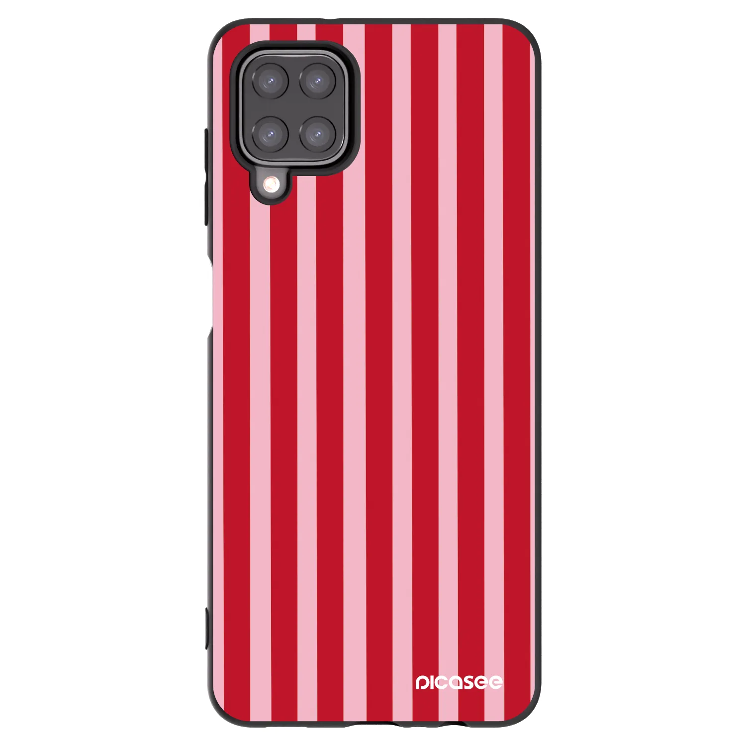 Picasee Μαύρη θήκη σιλικόνης για Samsung Galaxy M12 M127F - Lines red