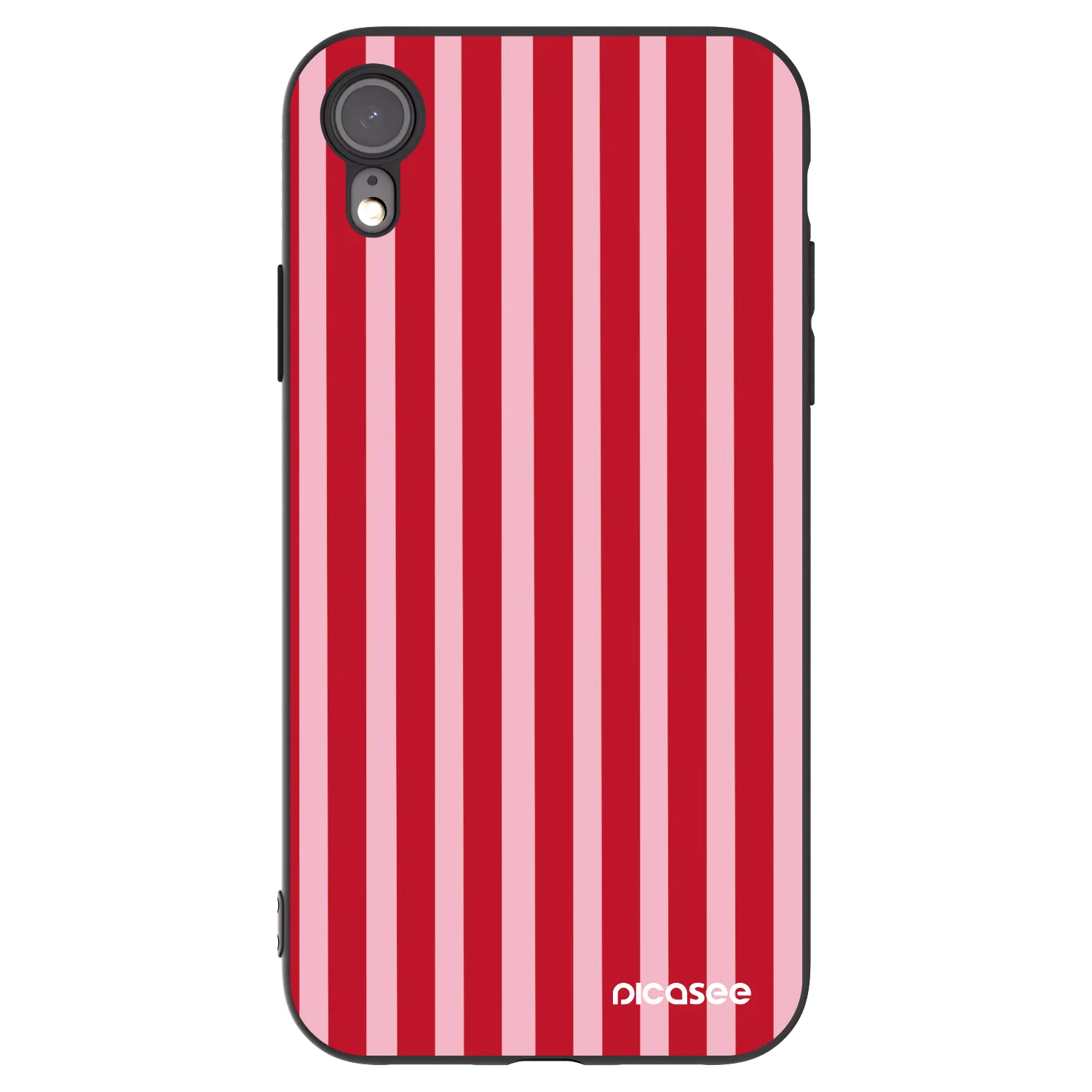 Picasee Μαύρη θήκη σιλικόνης για Apple iPhone 6 Plus/6S Plus - Lines red