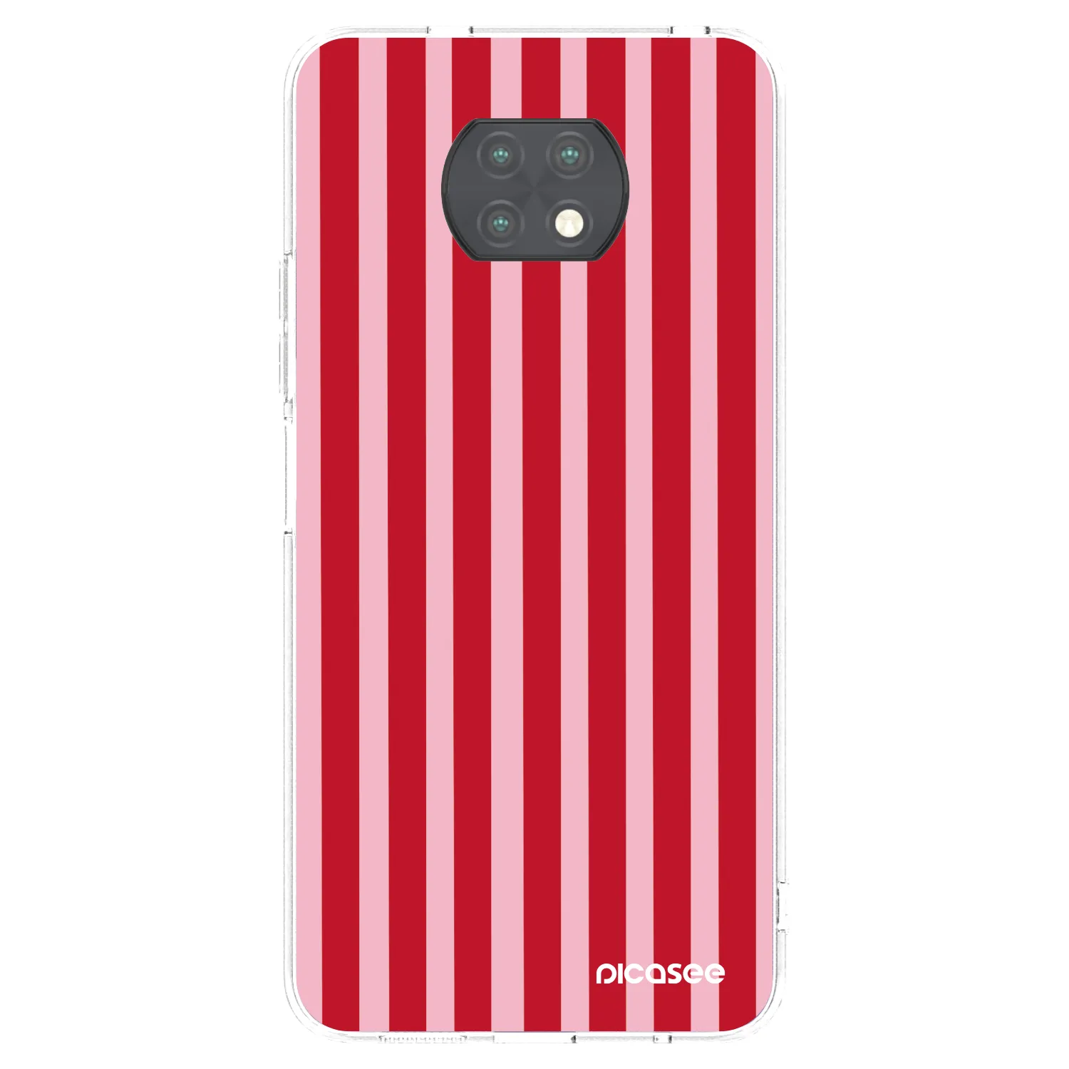 Picasee διαφανής θήκη σιλικόνης Xiaomi Redmi Note 9T - Lines red