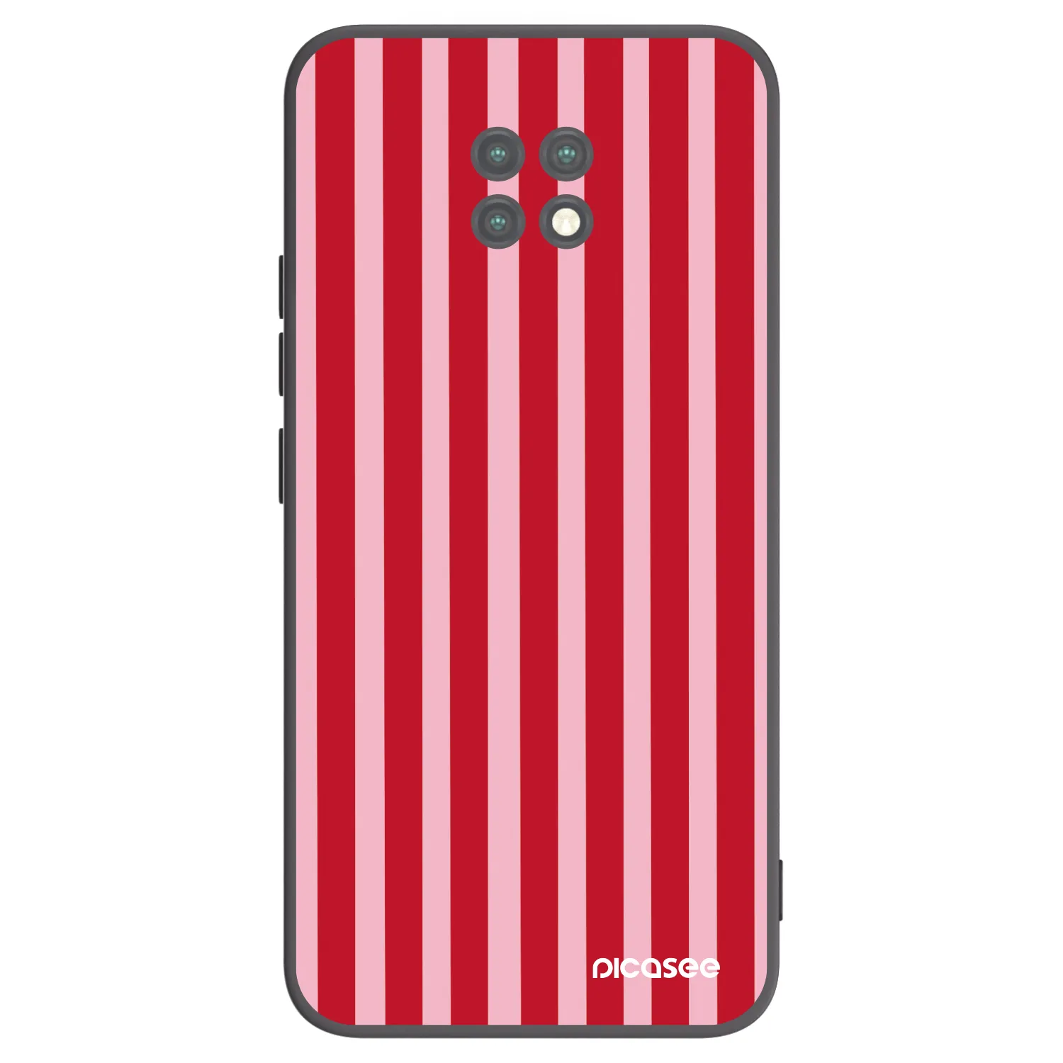 Picasee Μαύρη θήκη σιλικόνης για Xiaomi Redmi Note 9T - Lines red