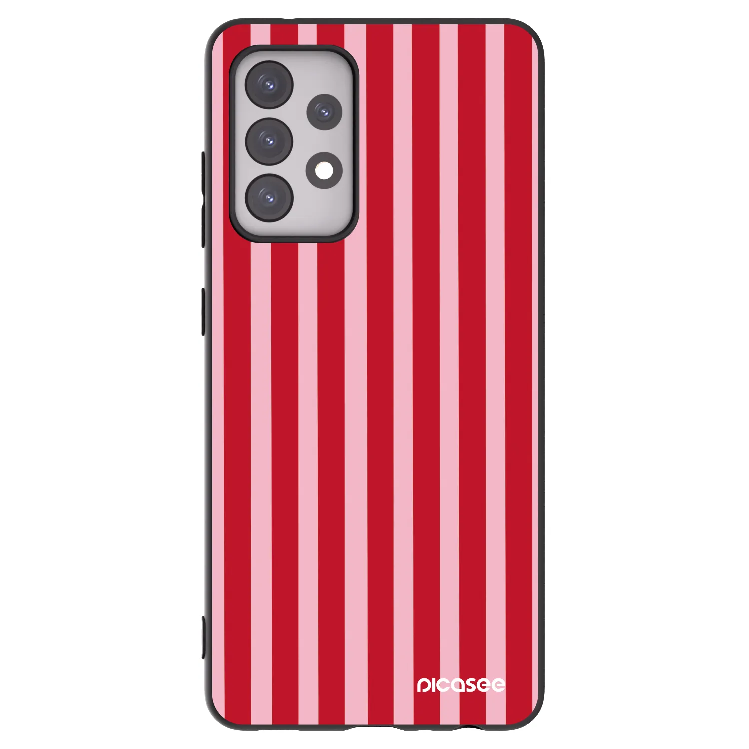 Picasee Μαύρη θήκη σιλικόνης για Samsung Galaxy A52s 5G A528B - Lines red
