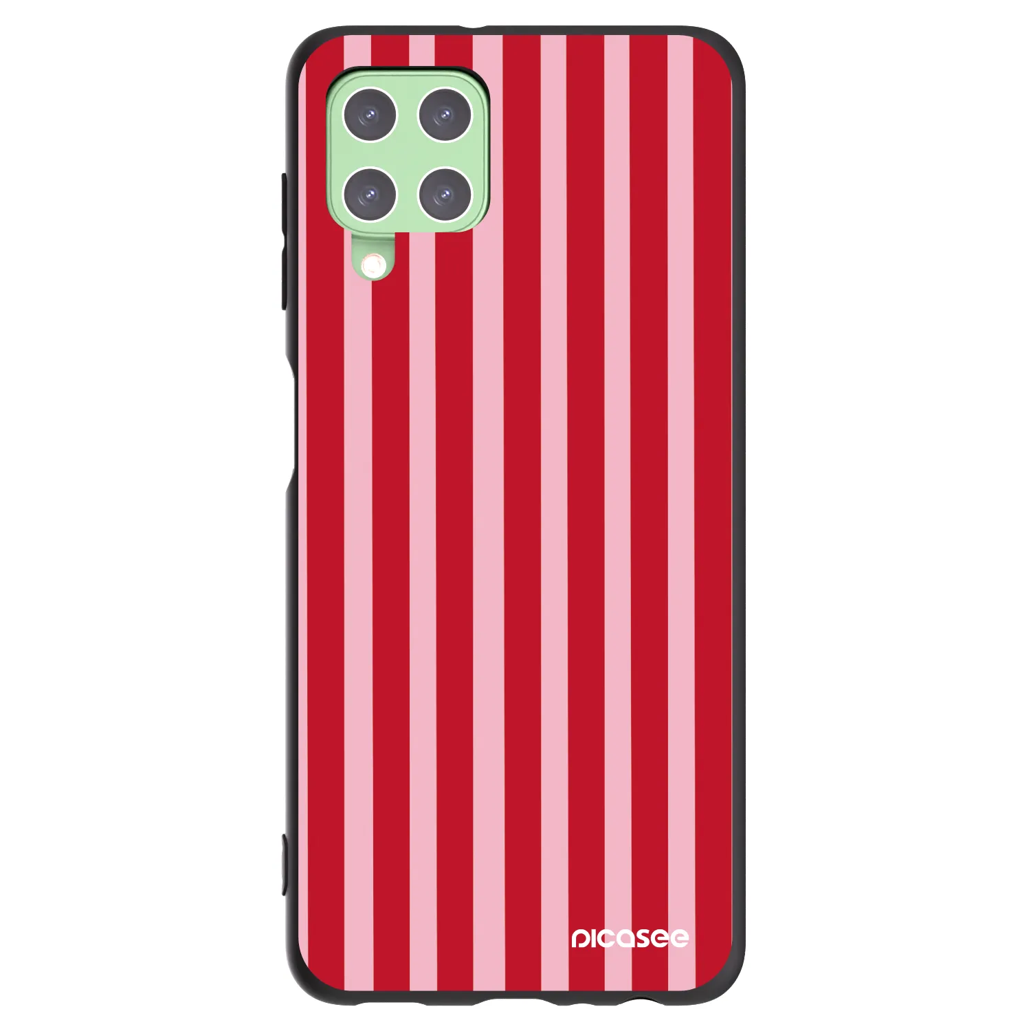 Picasee Μαύρη θήκη σιλικόνης για Samsung Galaxy A22 A225F 4G - Lines red