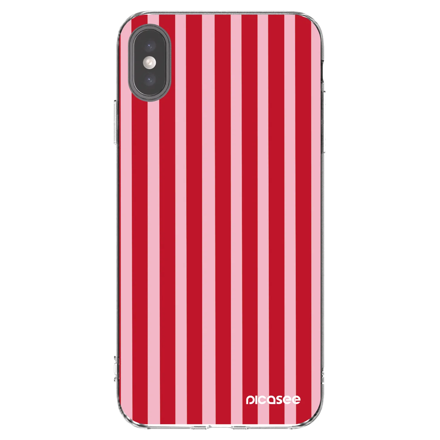 Picasee διαφανής θήκη σιλικόνης Apple iPhone XS Max - Lines red