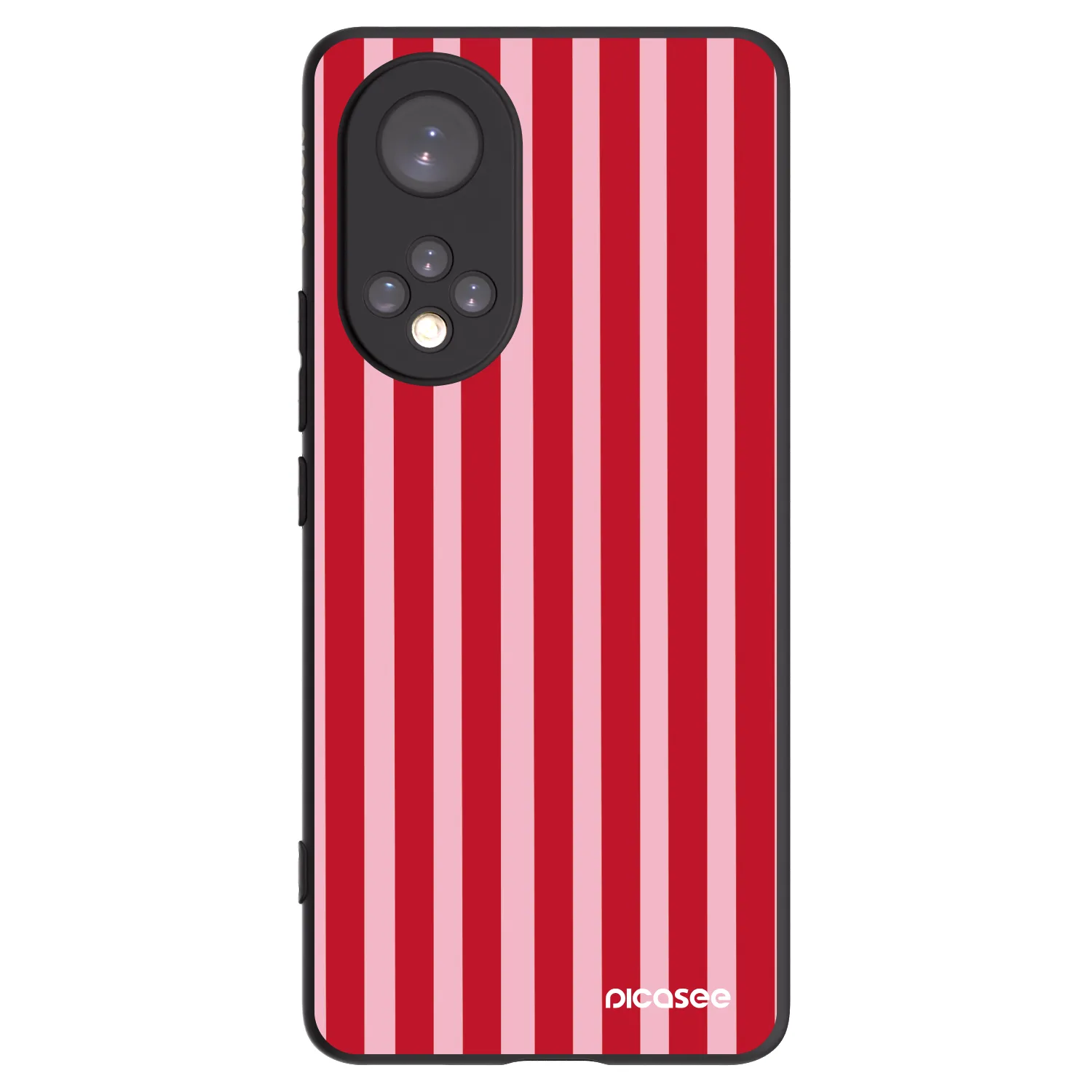 Picasee Μαύρη θήκη σιλικόνης για Honor 50 5G - Lines red