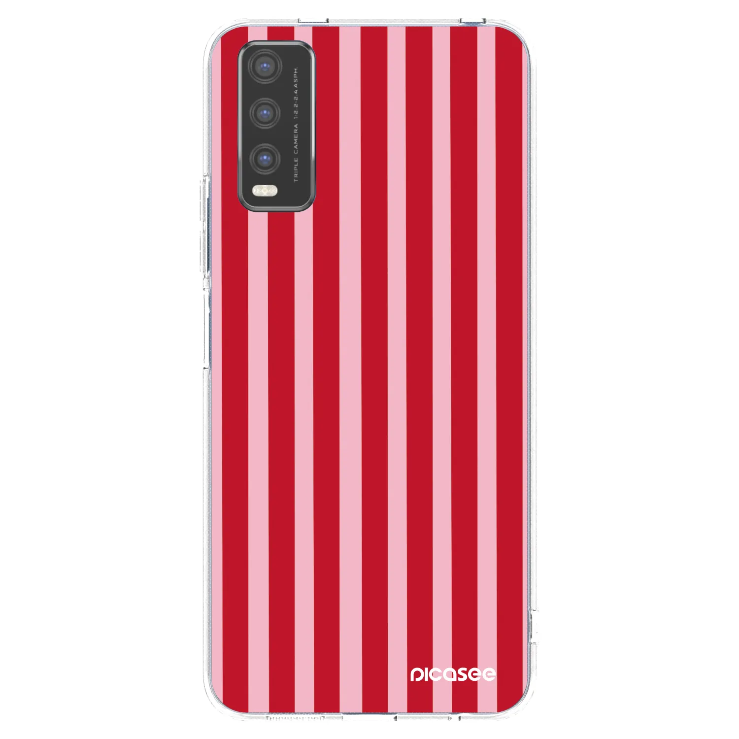 Picasee διαφανής θήκη σιλικόνης Vivo Y20s - Lines red