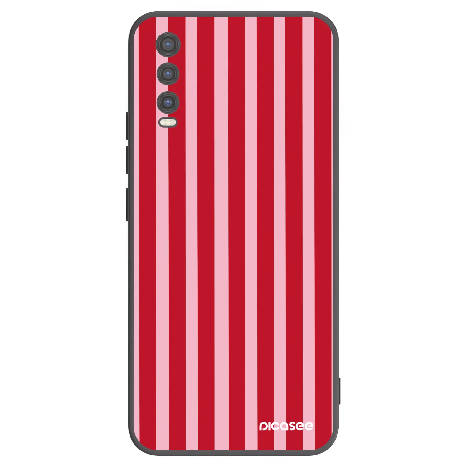 Picasee Μαύρη θήκη σιλικόνης για Vivo Y20s - Lines red