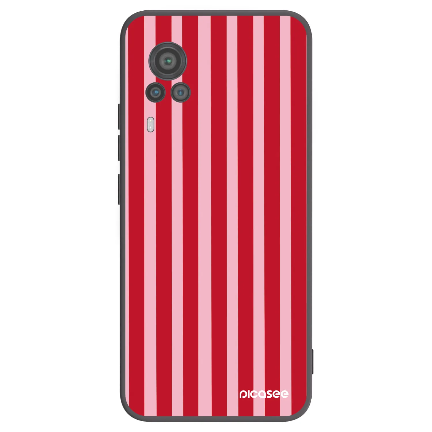 Picasee Μαύρη θήκη σιλικόνης για Vivo X60 Pro 5G - Lines red