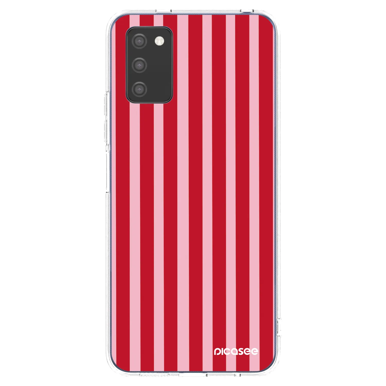 Picasee διαφανής θήκη σιλικόνης Samsung Galaxy A03s A037G - Lines red