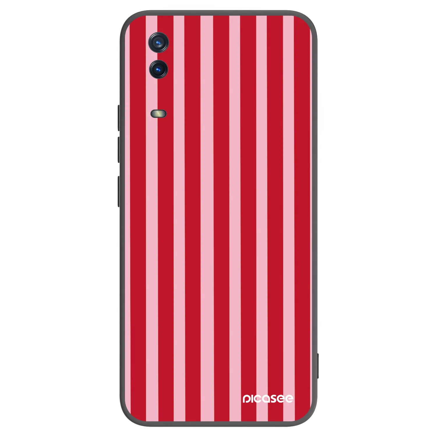 Picasee Μαύρη θήκη σιλικόνης για Vivo Y11s - Lines red