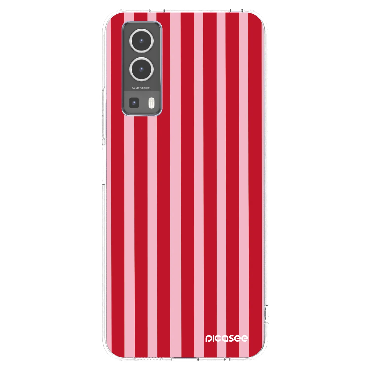 Picasee διαφανής θήκη σιλικόνης Vivo Y72 5G - Lines red
