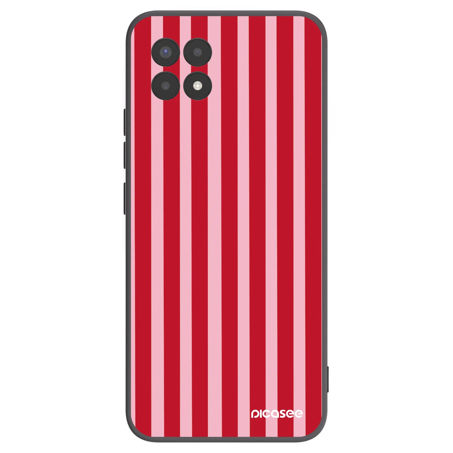 Picasee Μαύρη θήκη σιλικόνης για Realme 8i - Lines red