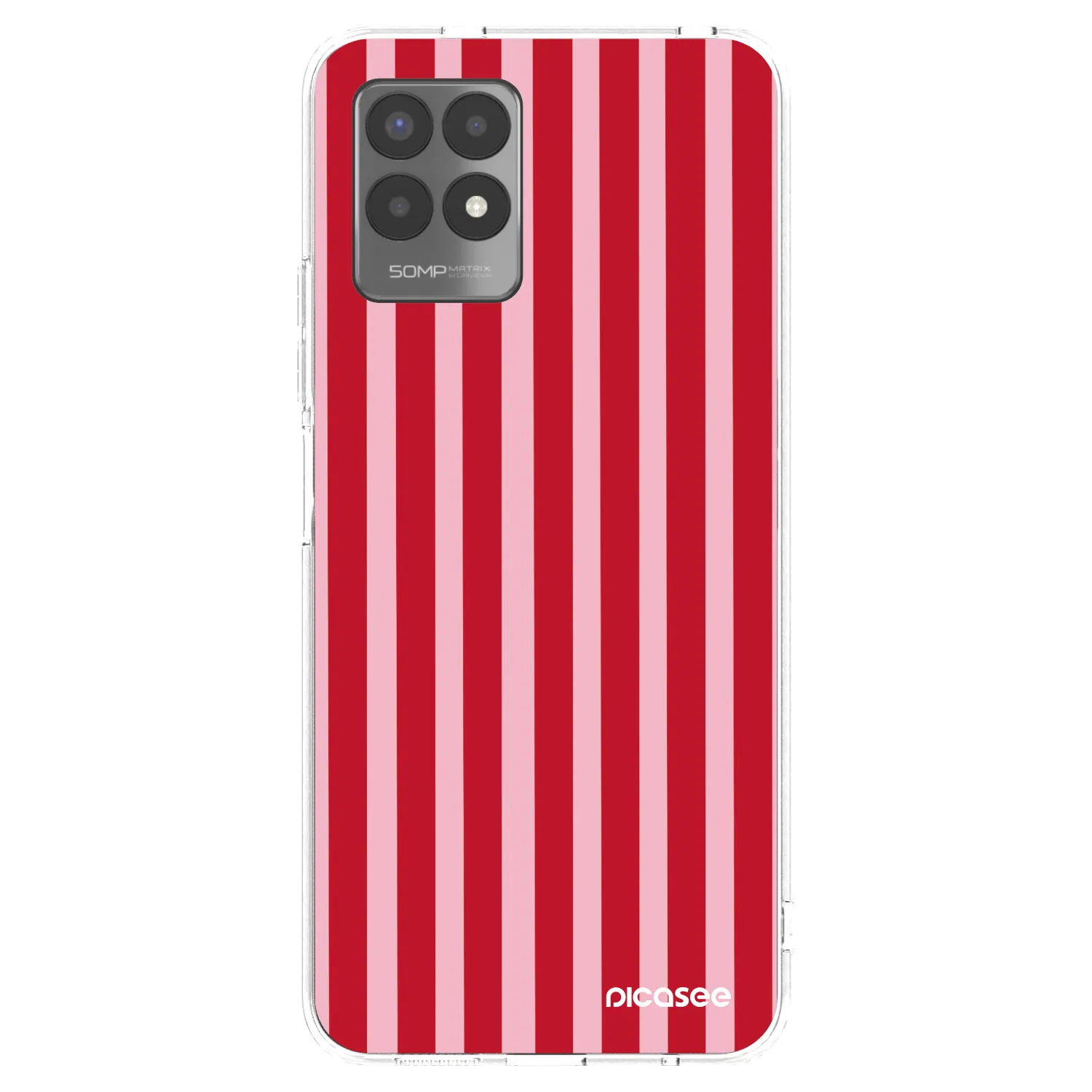 Picasee διαφανής θήκη σιλικόνης Realme 8i - Lines red