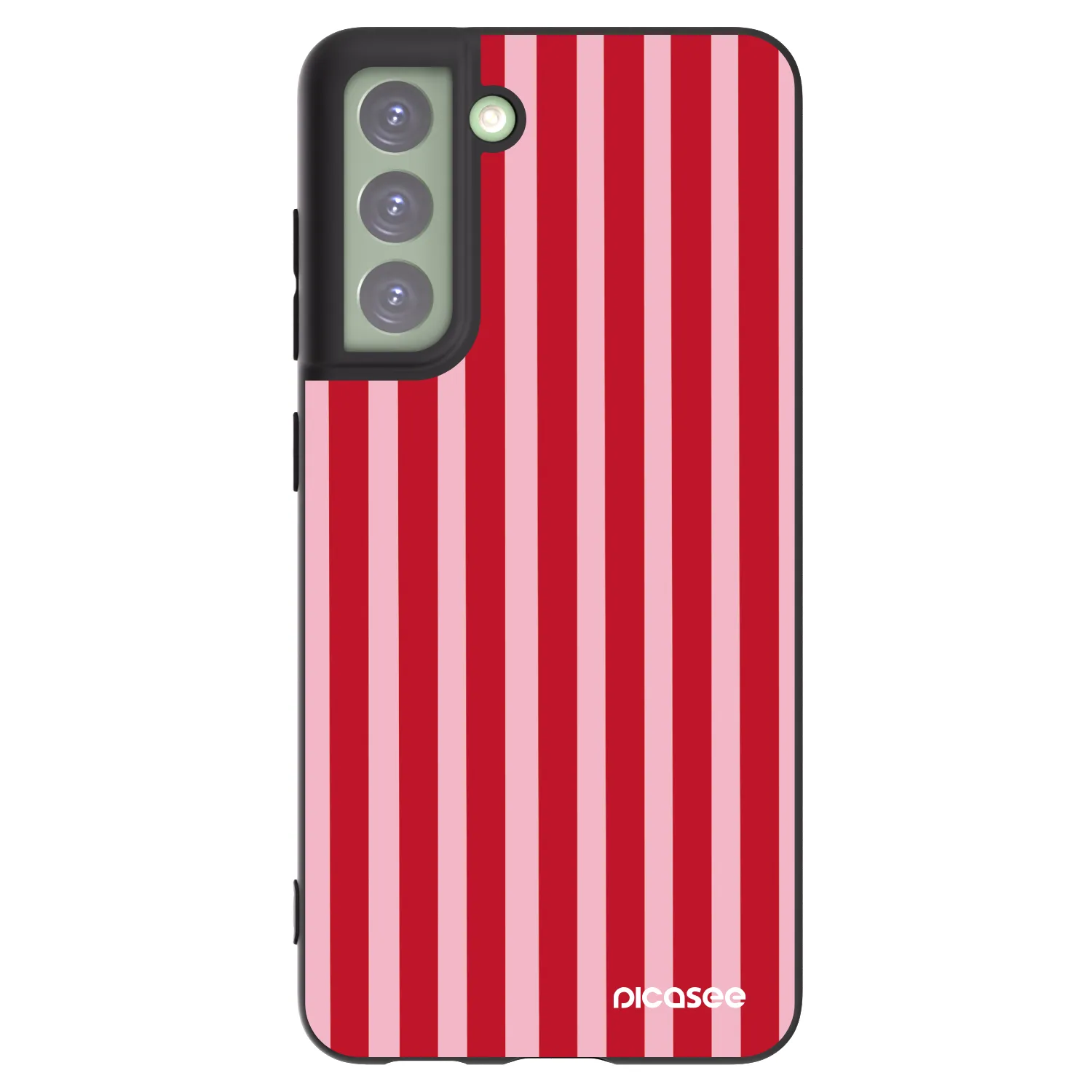 Picasee Μαύρη θήκη σιλικόνης για Samsung Galaxy S21 FE 5G - Lines red