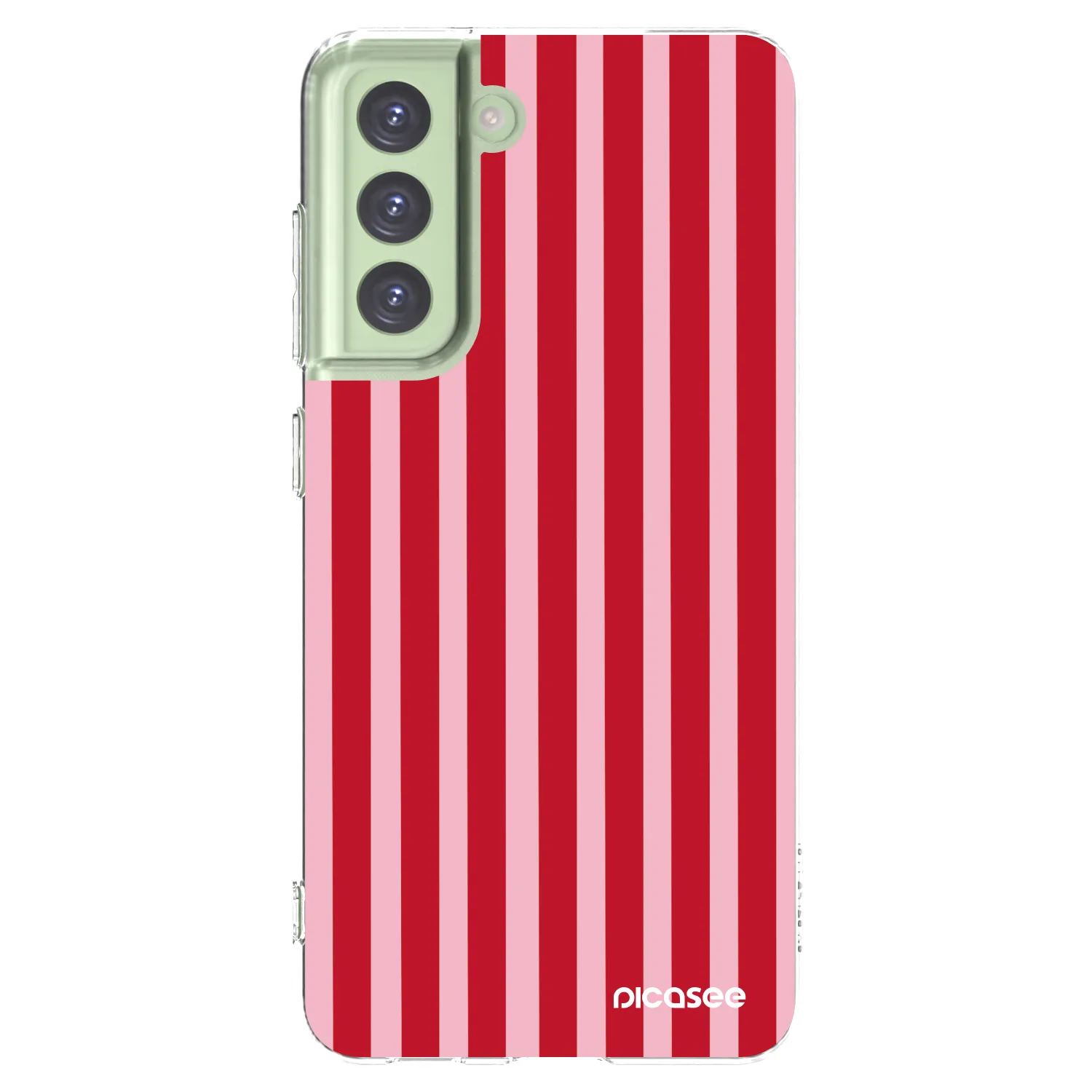 Picasee διαφανής θήκη σιλικόνης Samsung Galaxy S21 FE 5G - Lines red